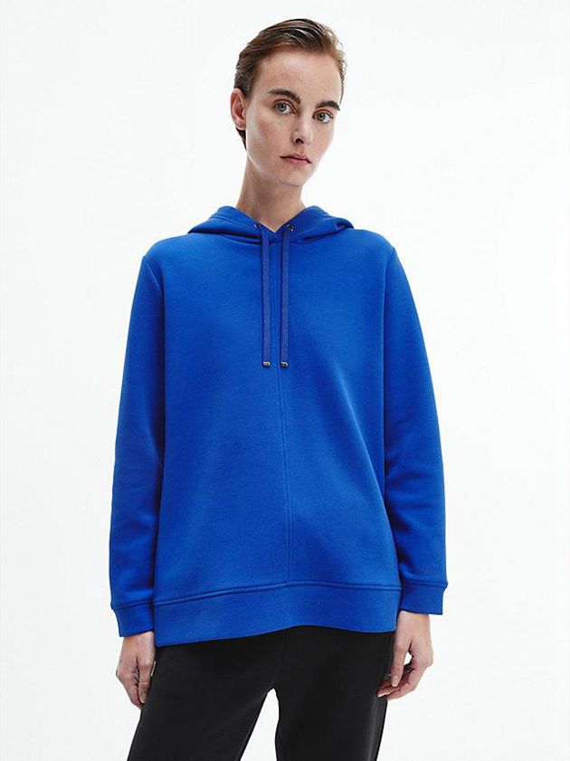 Calvin Klein USA Long Womens Hoodie Blue 1530267-LU